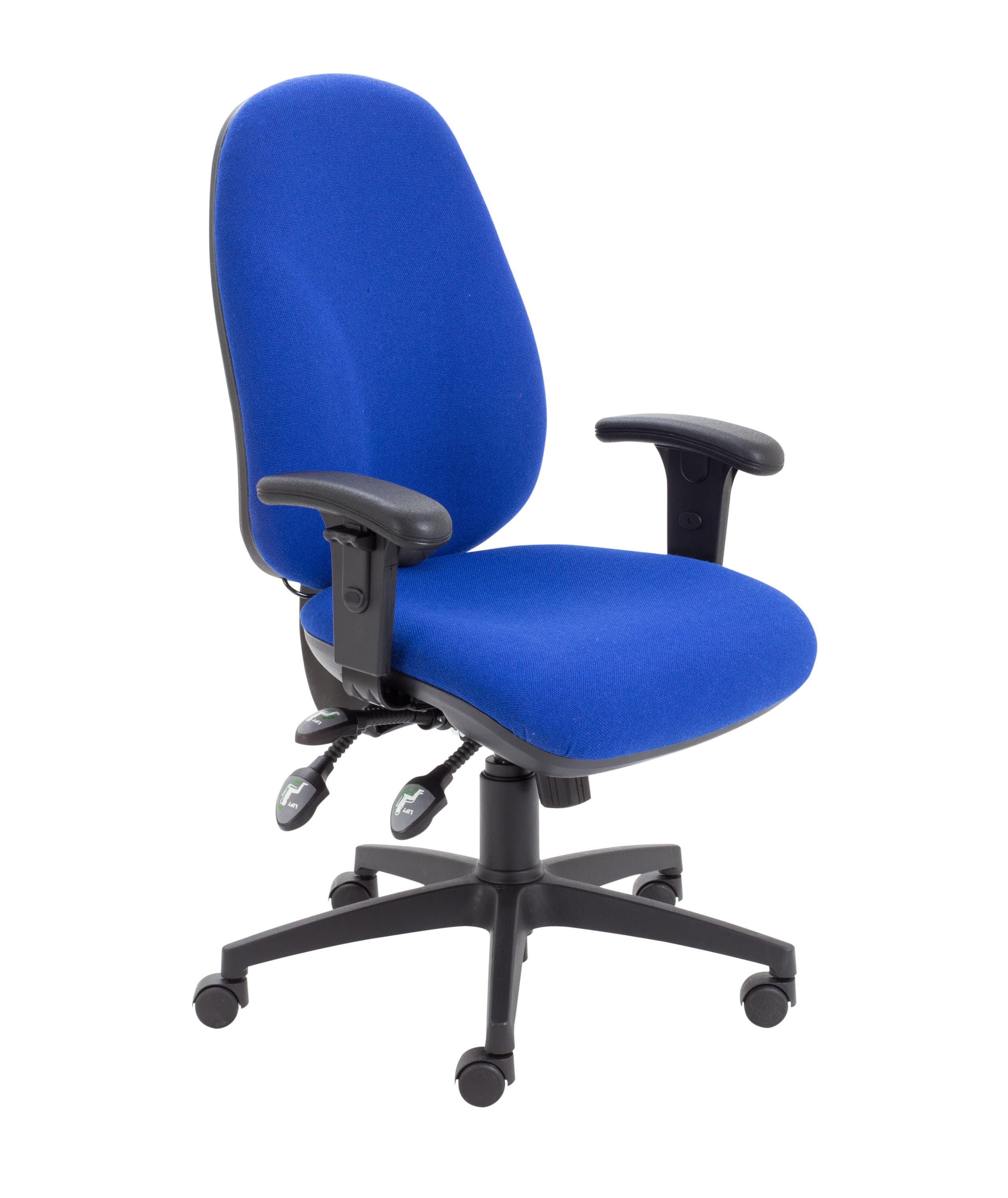 Maxi Ergo Chair with Lumbar Pump | Adjustable Arms | Royal Blue