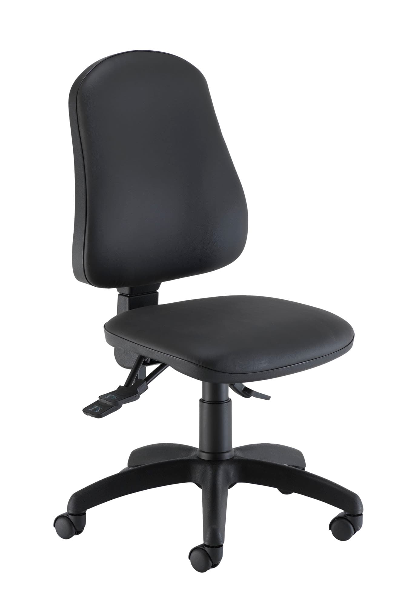 Calypso Ergo 2 Lever Office Chair with Lumbar Pump | No Arms | Black PU