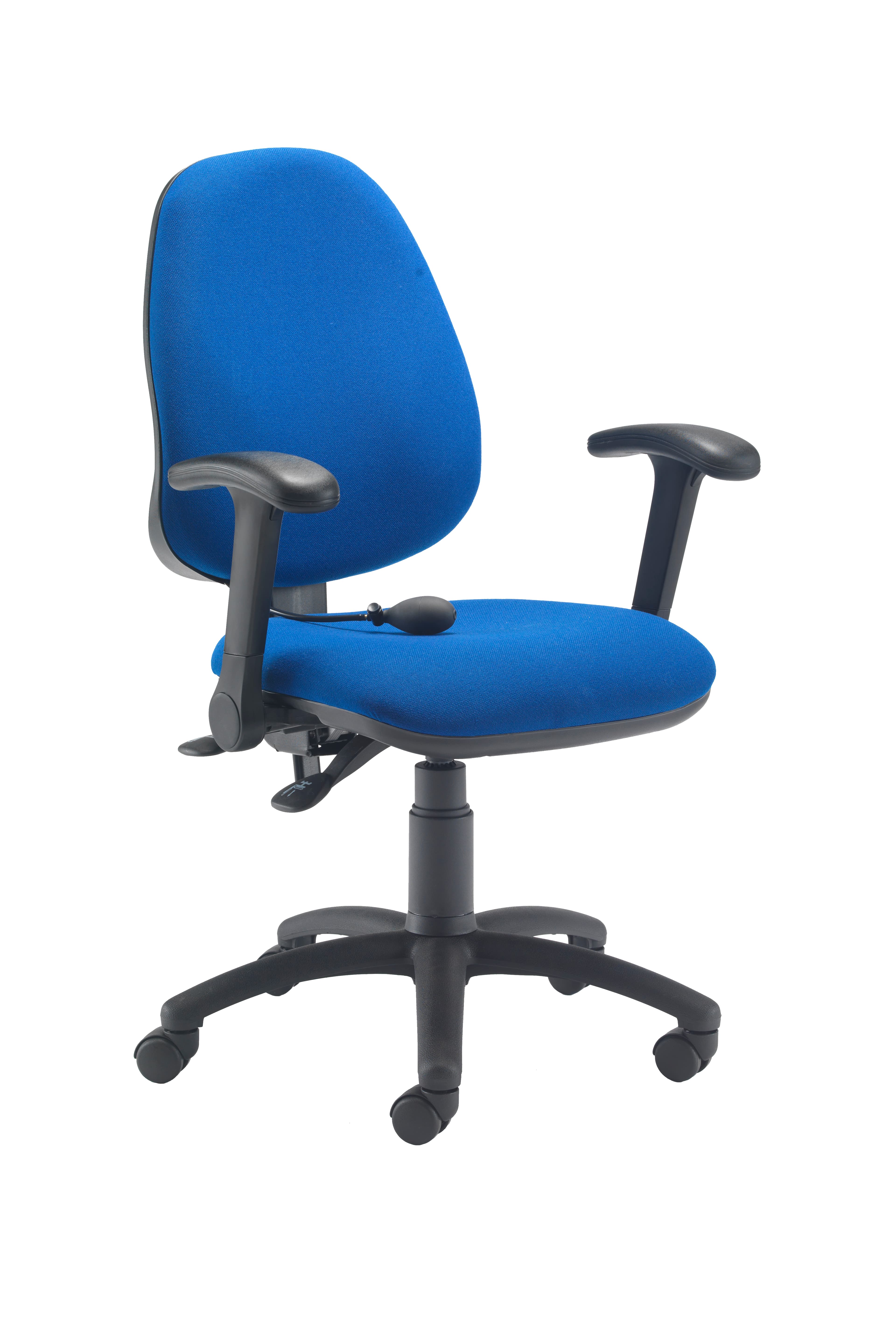 Calypso Ergo 2 Lever Office Chair with Lumbar Pump | Folding Arms | Royal Blue