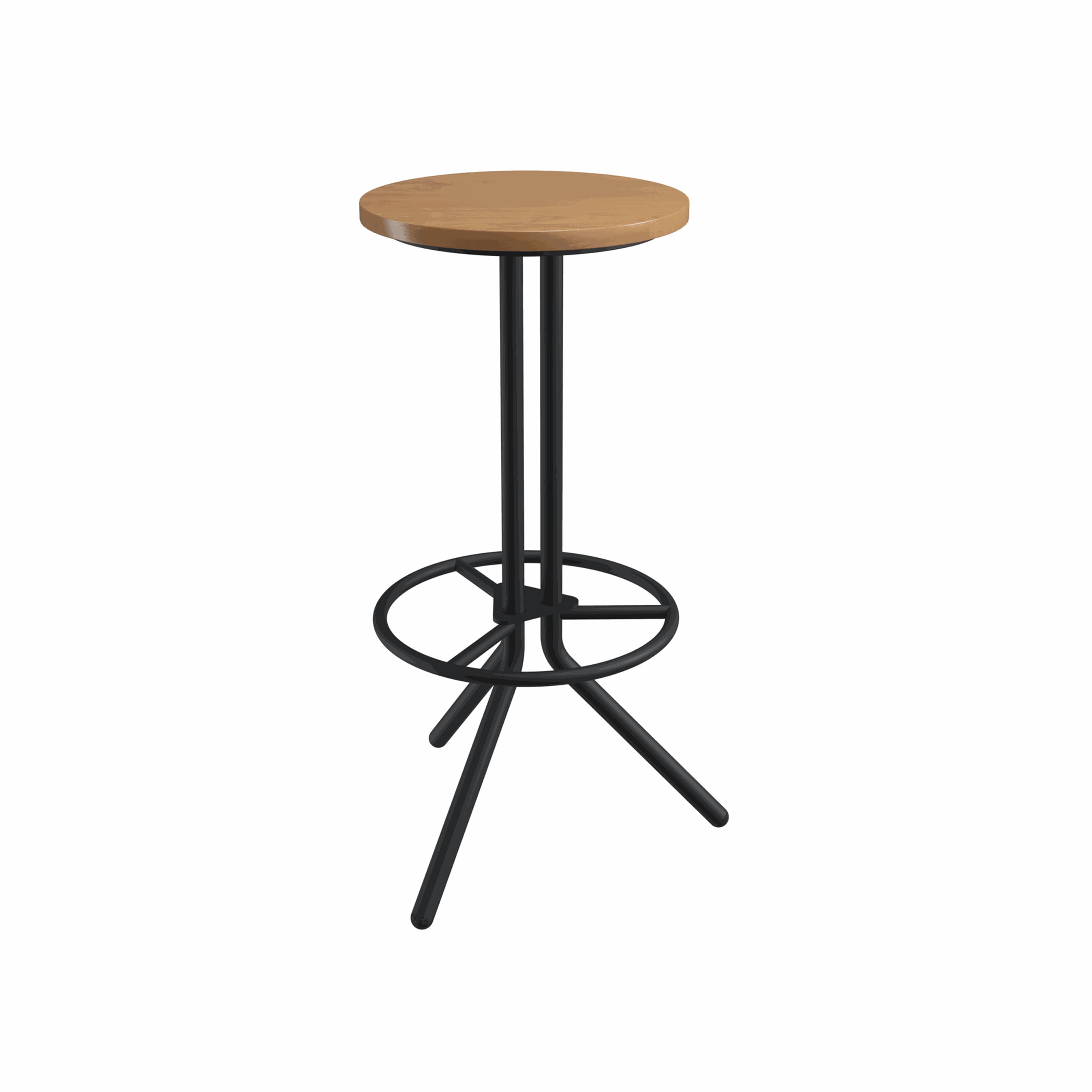 Ledge Stool | Elm Wooden Top/Black