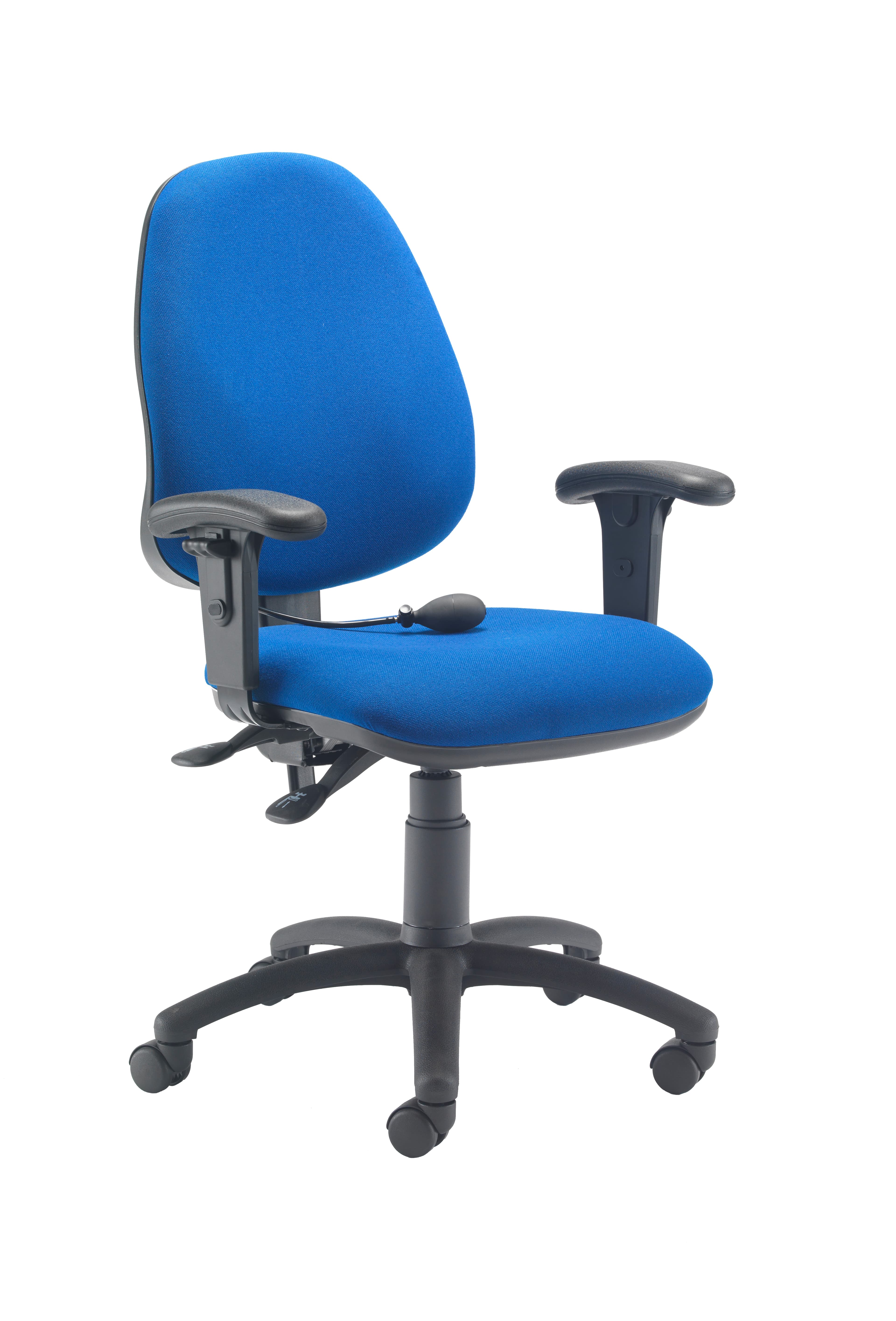Calypso Ergo 2 Lever Office Chair with Lumbar Pump | Adjustable Arms | Royal Blue